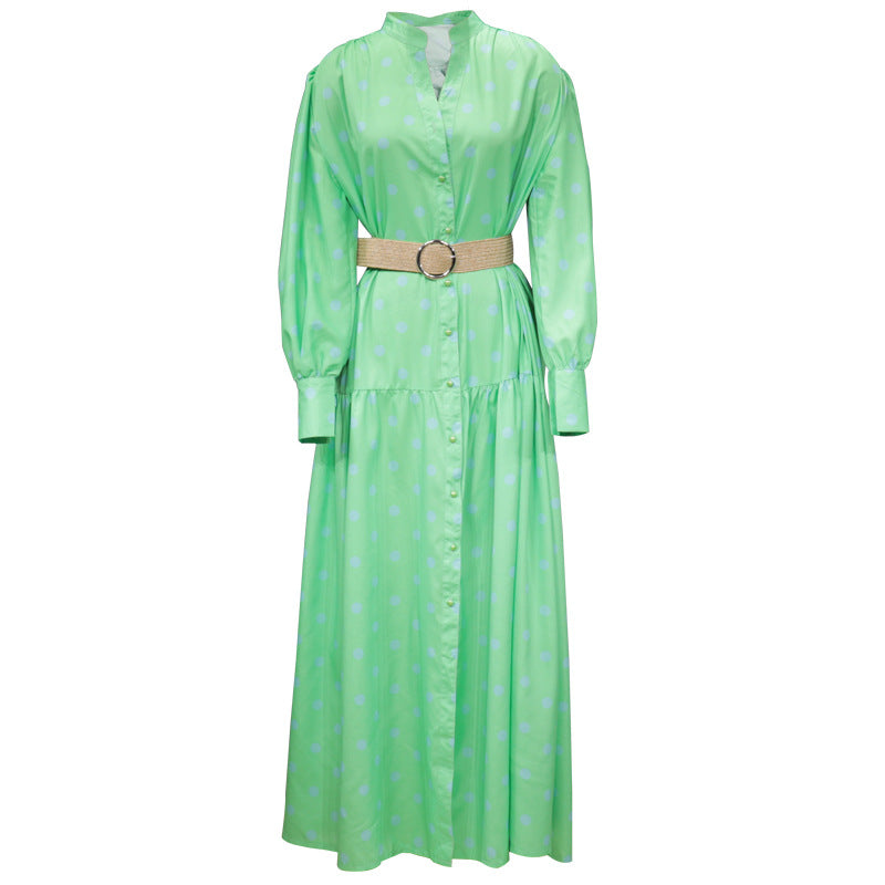 Elegant Women Dot Print Long Maxi Dresses