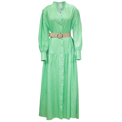 Elegant Women Dot Print Long Maxi Dresses