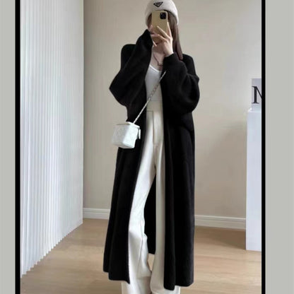 Casual Velvet Mink Long Knitting Cardigan Coats for Women