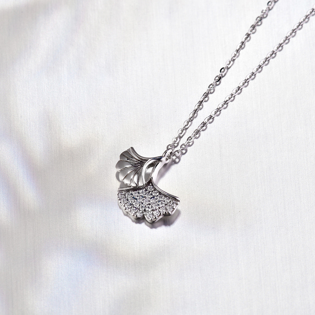 Gingko Desgned Sterling Sliver Necklace for Women