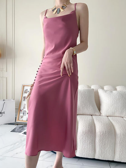 Sexy Designed Luxury Satin Sleeveless Party Dresses