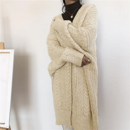 Vintage Fashion Knitting Loose Cardigans-STYLEGOING