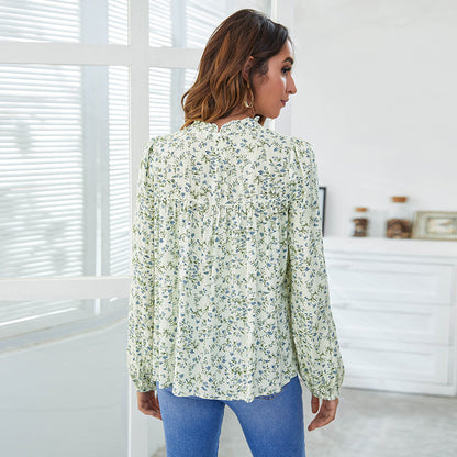 Casual Long Sleeves Spring Top Blouses for Women