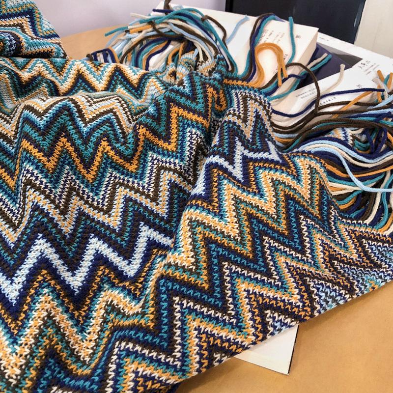 Summer Bohemian Knitting Blanket--Free Shipping at meselling99