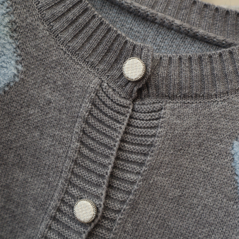 Lovely 3d Flowers Design Knitted Overcoats