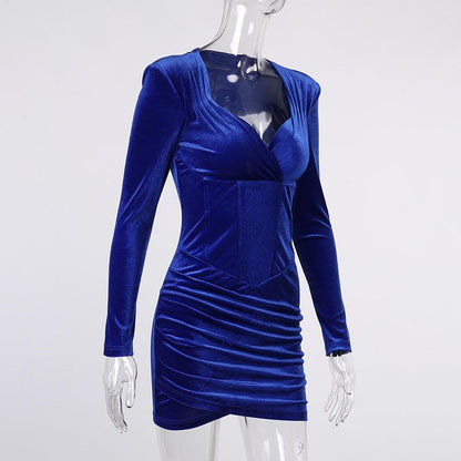 Sexy Women Slim Long Sleeves Suede Bodycon Dresses--Free Shipping at meselling99