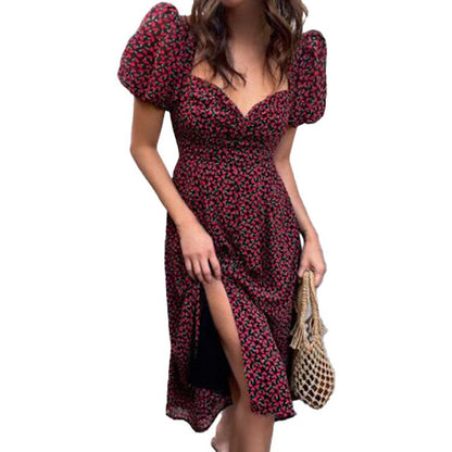 Fashon Sweetheart Puff Sleeves Dresses-STYLEGOING
