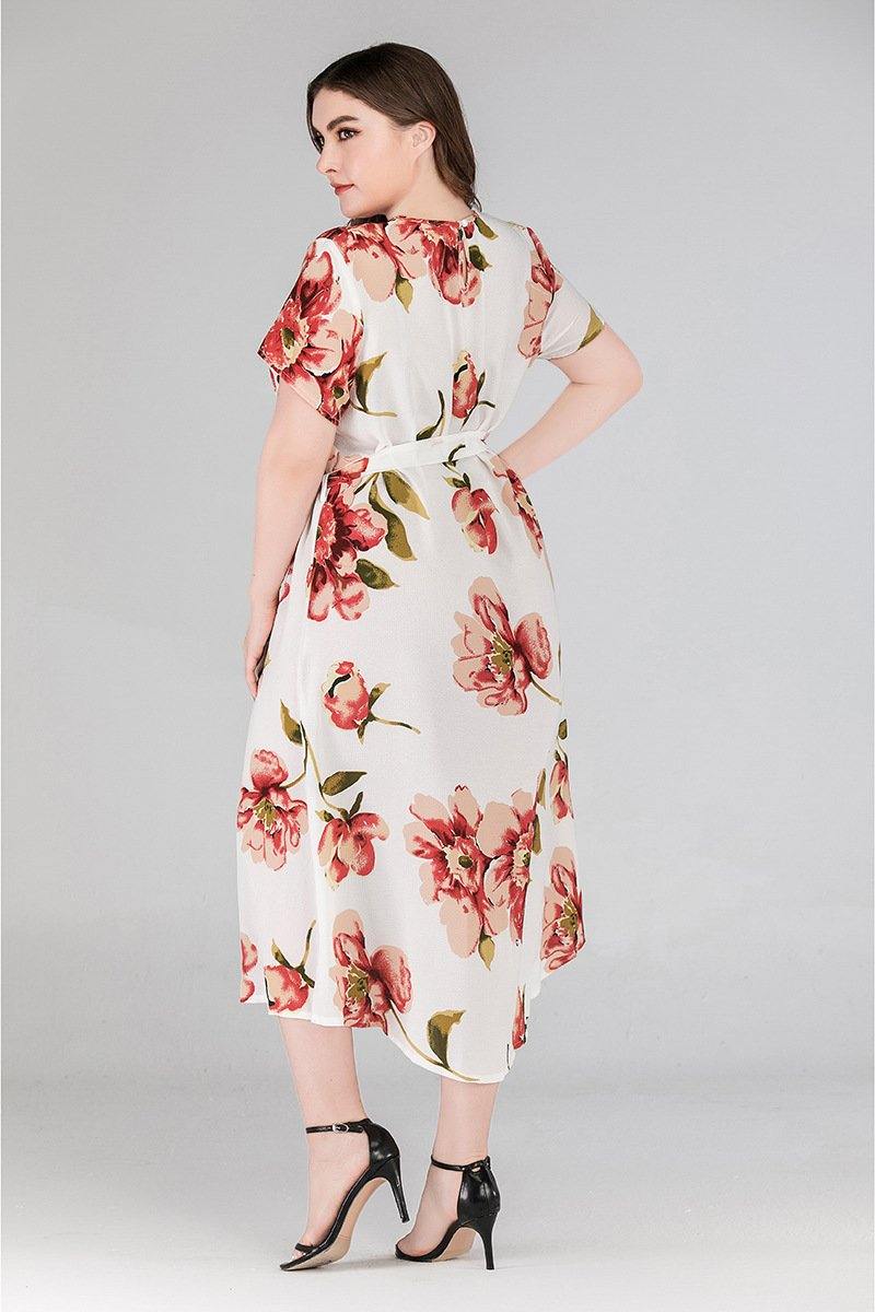 Plus Sizes Short Sleeves Long Dresses-STYLEGOING