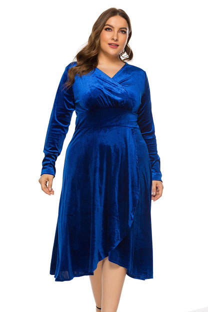 Long Sleeves Women Plus Sizes Fall Dresses-STYLEGOING