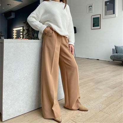 Casual High Waist Women Wide Legs Pants