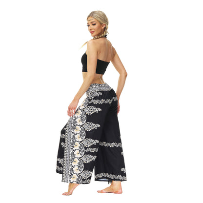 Casual Floral Print Women Yoga Loose Pants