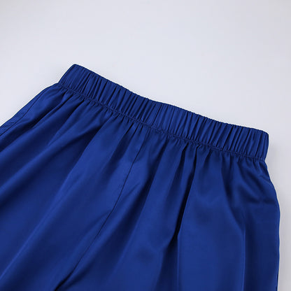Casual Blue Two Pieces Long Sleeves Shirts and Pants Suits