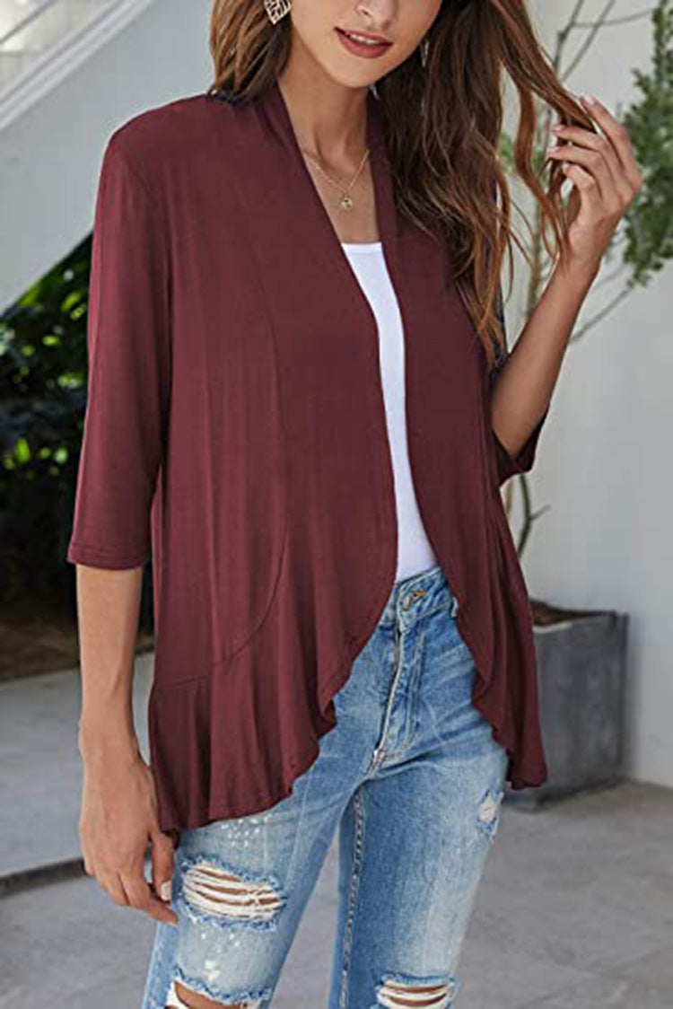 Casual 3/4 Sleeves Cardigan Tops for Women