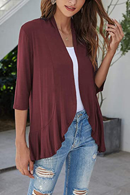 Casual 3/4 Sleeves Cardigan Tops for Women