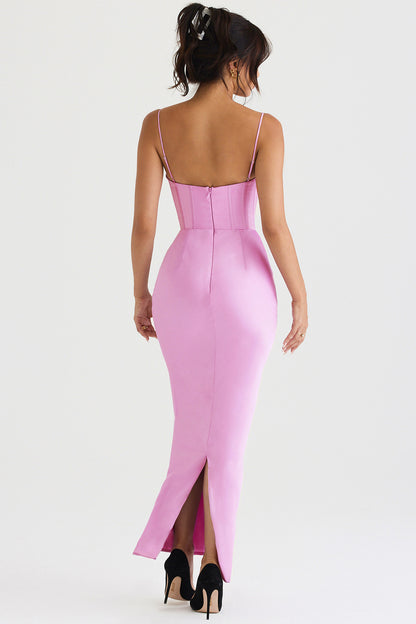 Sexy Satin Spaghetti Straps Long Dresses