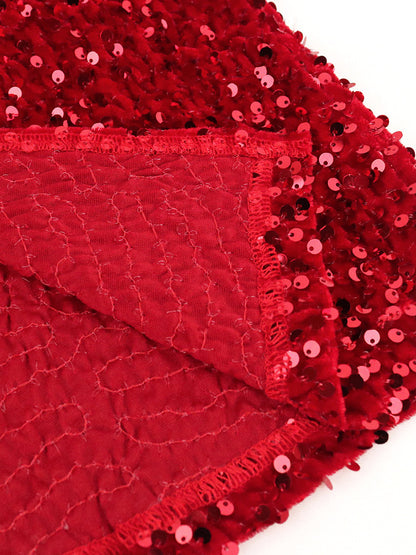 Sexy Red Sequined Strapless Women Party Dresses