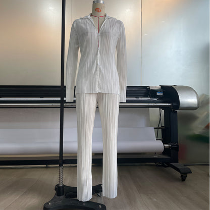 Casual Summer Long Sleeves Shirts and Pants Sleepwear