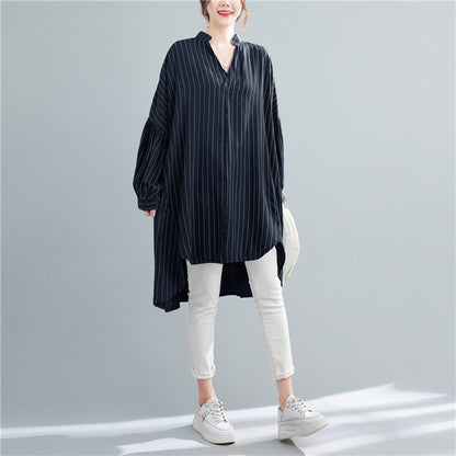 Designed Striped Long Shirts Dresses for Women