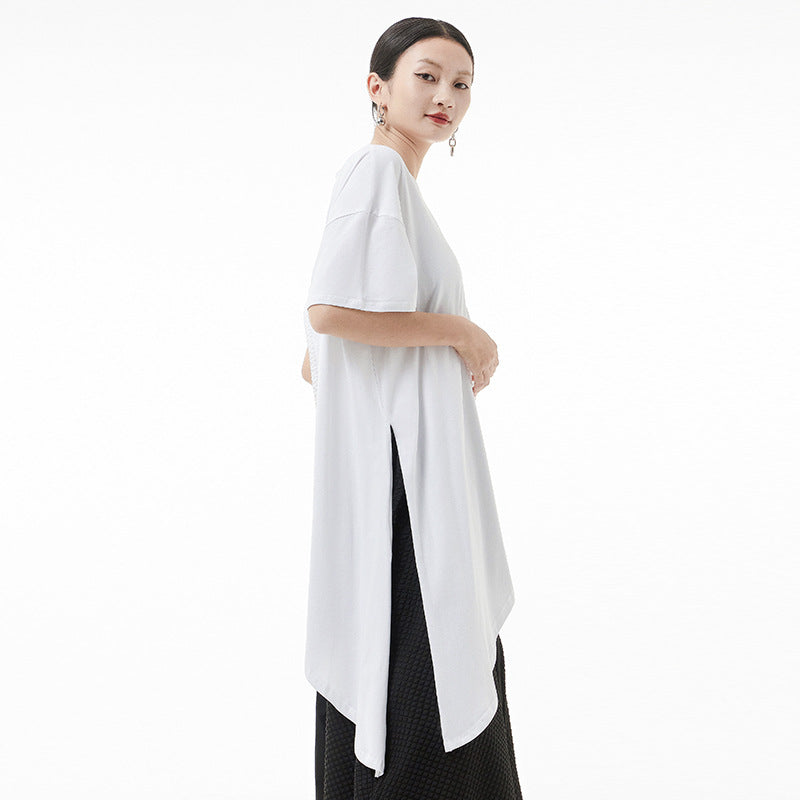Simple Irregular Design Summer Women T Shirts