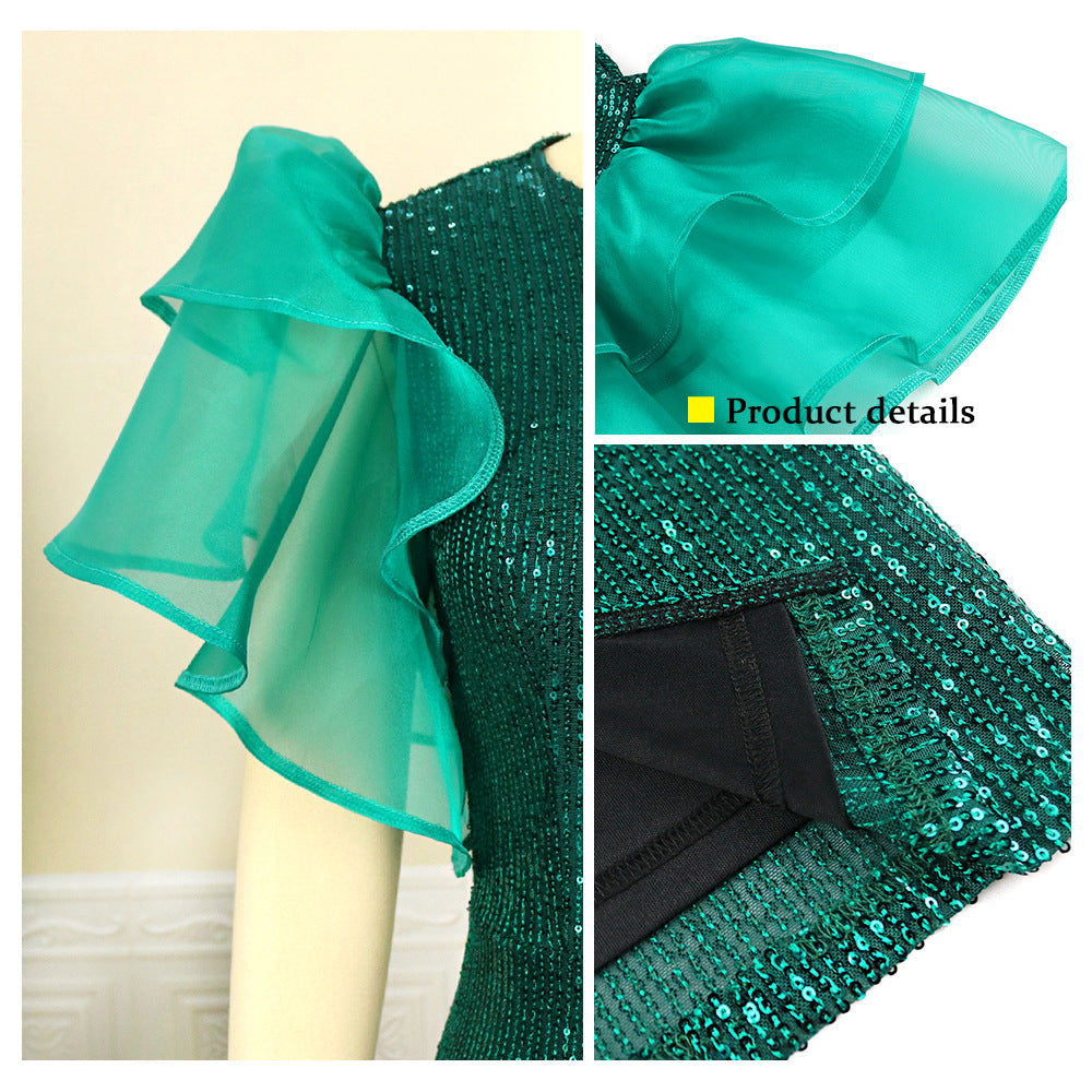 Sexy See Through Green Evening Party Dresses
