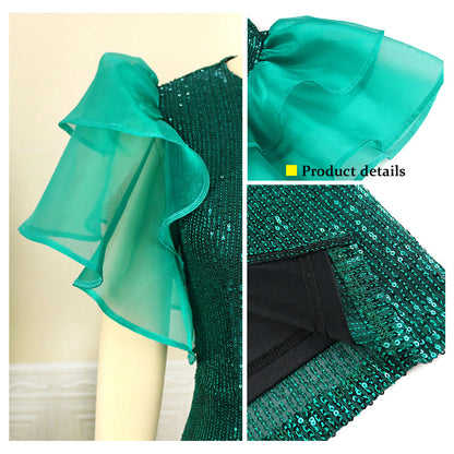 Sexy See Through Green Evening Party Dresses