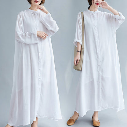 Women Stand Collar Plus Sizes T Shirts Dresses