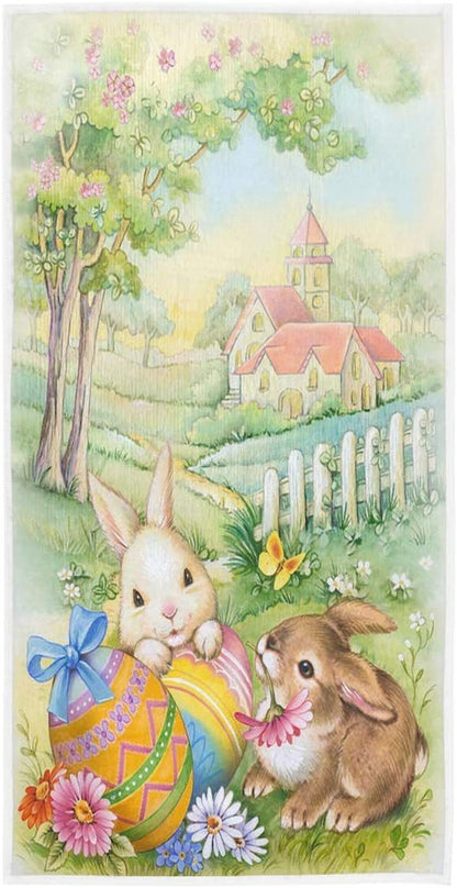 Happy Easter Day Rabbit&Colorful Egga Summer Beach Towel