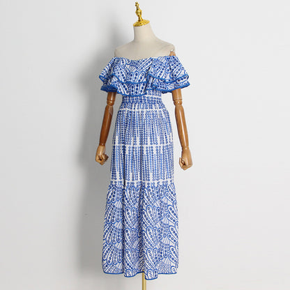 Sexy Off The Shoulder Ruffled Long Dresses