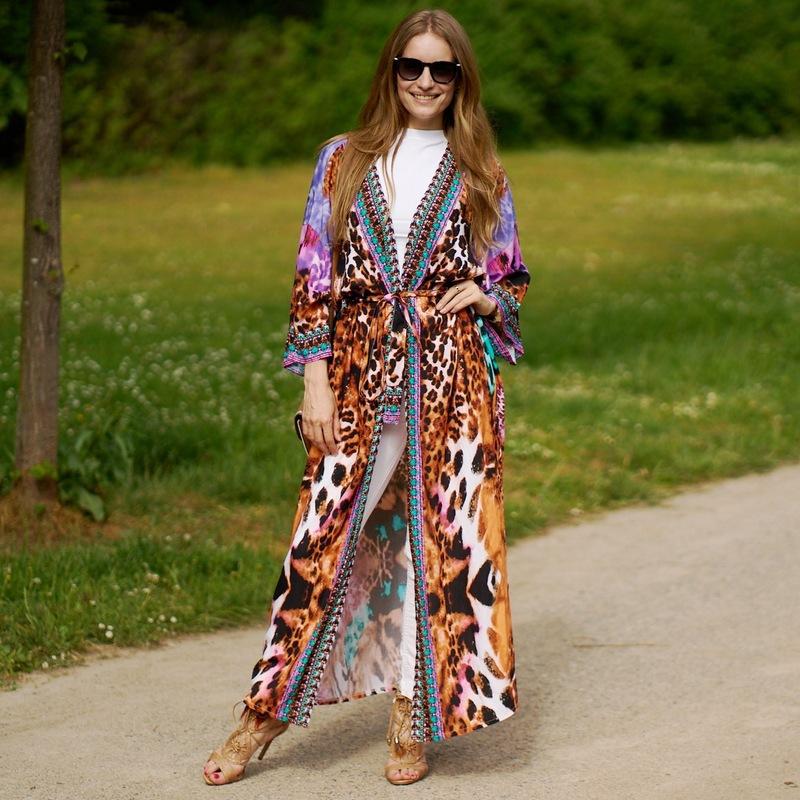 Summer Leopard Beachwear Cover Up Dresses