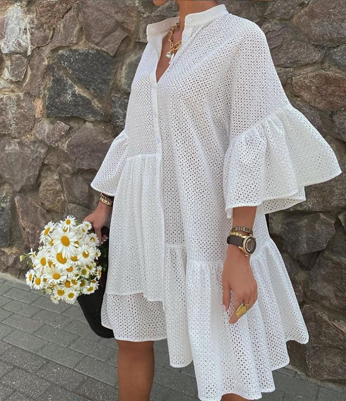 Fashion Turnover Collar Fall Women Dresses-STYLEGOING