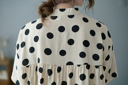 Summer Apricot Dot Women Shirts