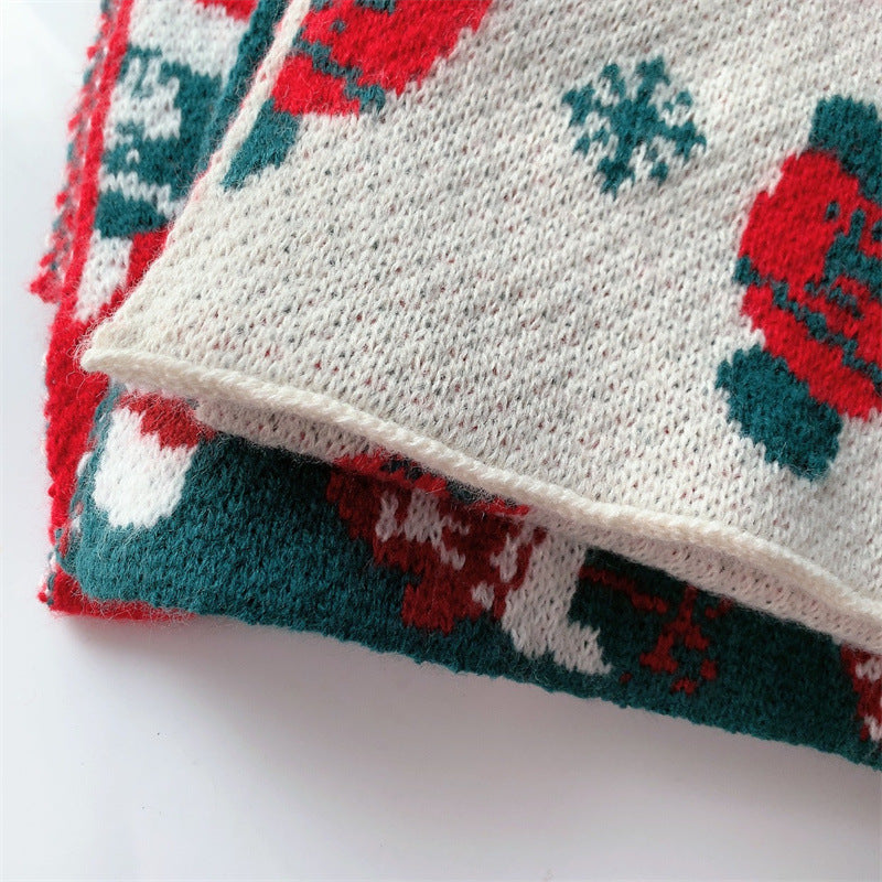 Lovely Warm Knitting Girl's Scarf for Christmas