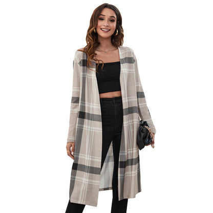 Leopard Print Knitted Long Coats Cardigan