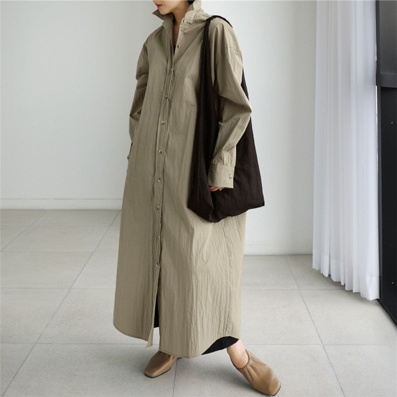 Loose Women Long Sleeves Trenchcoats