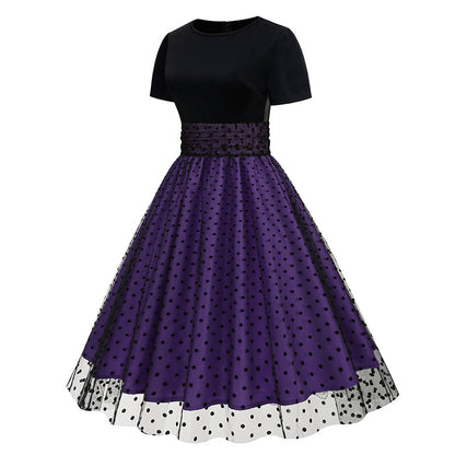 Vintage Short Sleeves Women Midi Dresses