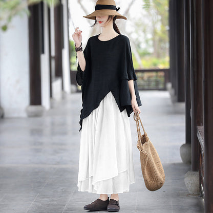 Fairy Line Irregular White Skirts
