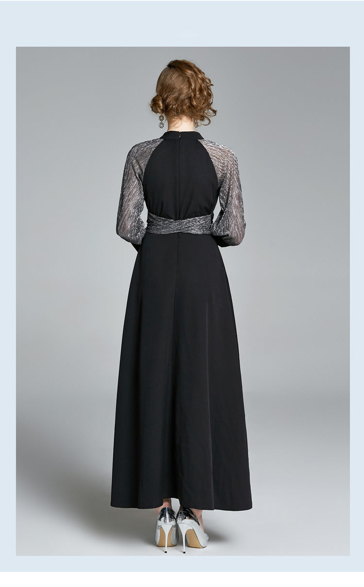 Elegant Office Lady Black Long Dresses