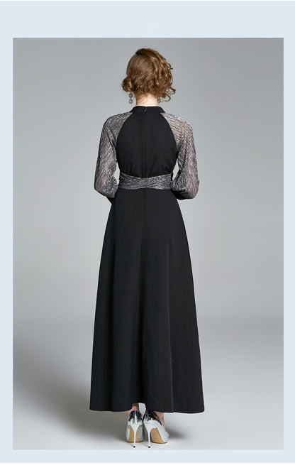 Elegant Office Lady Black Long Dresses