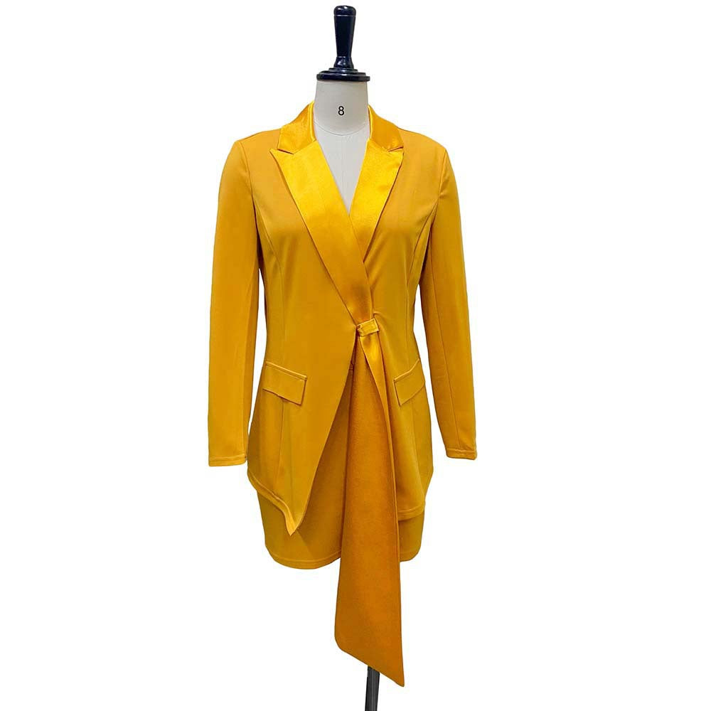 Elegant Women Two Pieces Blazer and Skirts for Women