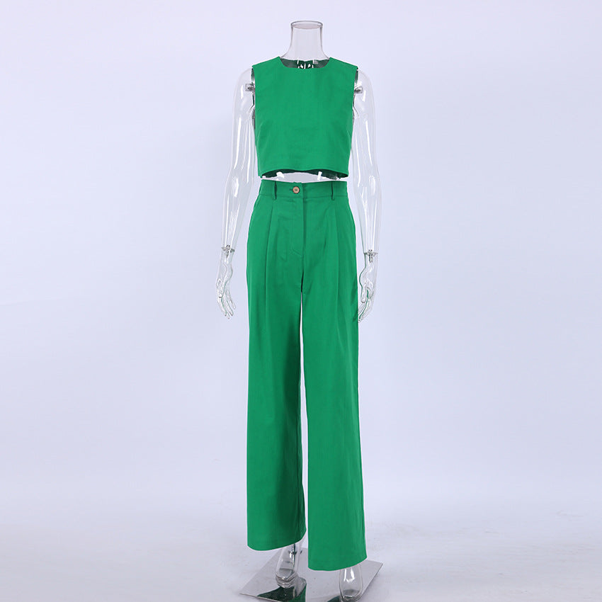 Summer Sleeveless Tops and Wide Leg Pants Summer Outfits