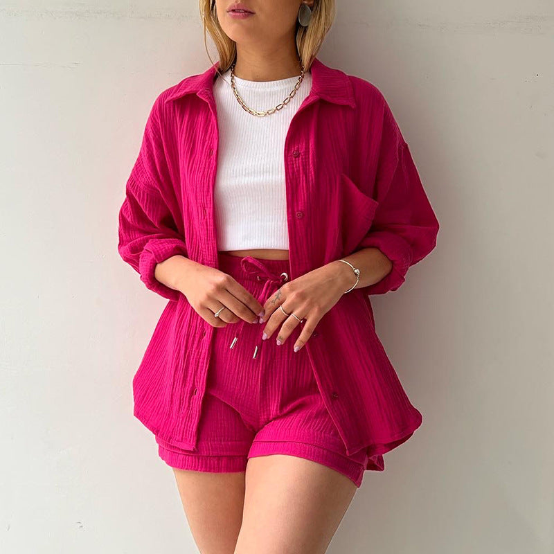 Casual Drawstring Plus Sizes Three Pieces Women Suits