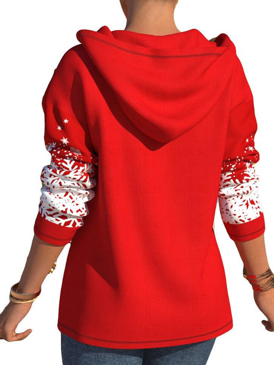 Christmas Red Snowma Zipper Hoodies