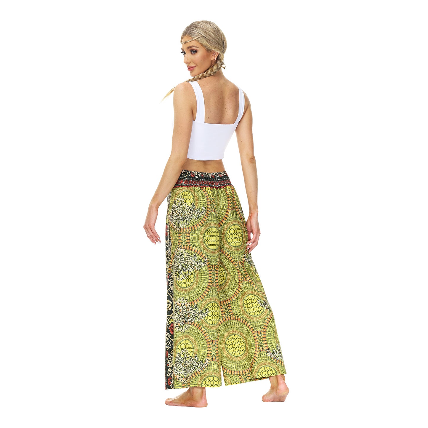 Casual Floral Print Women Yoga Loose Pants