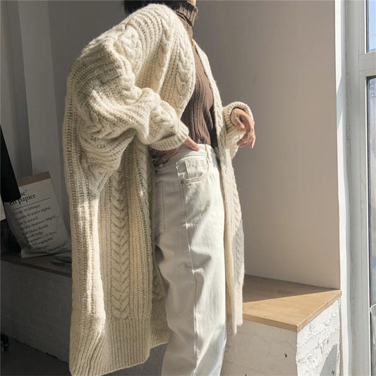 Vintage Fashion Knitting Loose Cardigans-STYLEGOING
