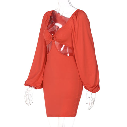 Sexy Lantern Sleeves Summer Short Dresses