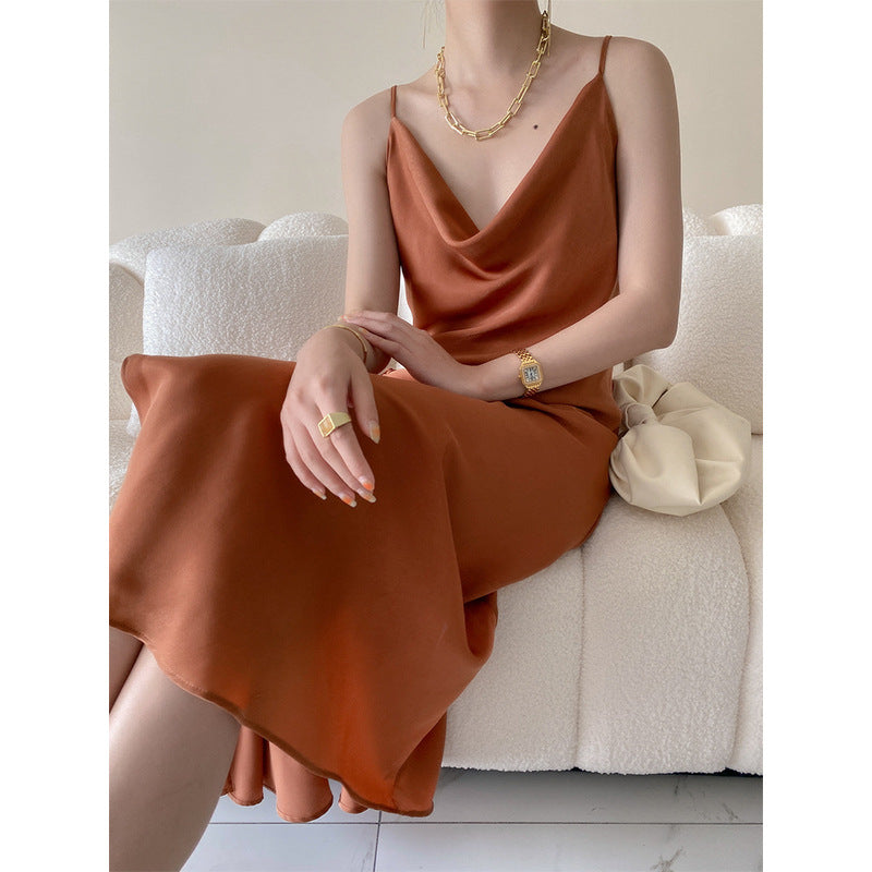 Sexy Designed Luxury Satin Sleeveless Party Dresses