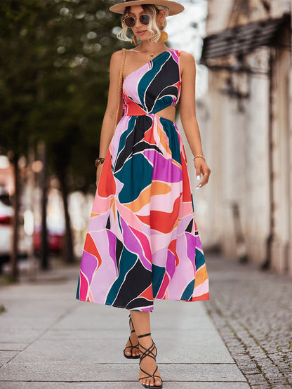 Sexy One Shoulder Summer Long Daily Dresses