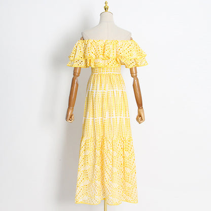 Sexy Off The Shoulder Ruffled Long Dresses