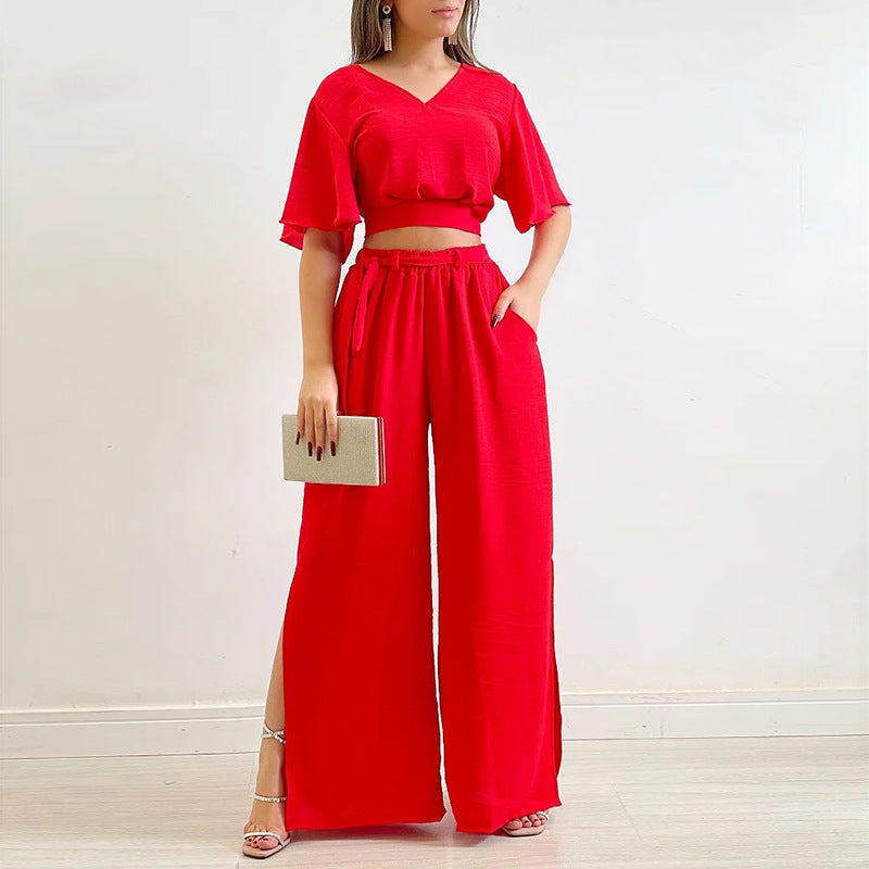 Casual Summer Wide Legs Women Suits