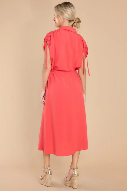 Summer Drawstring Design Midi Dresses
